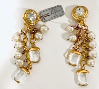 designer gold plated pearl earrings