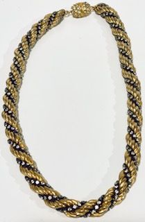 gold plated rhinestone necklace