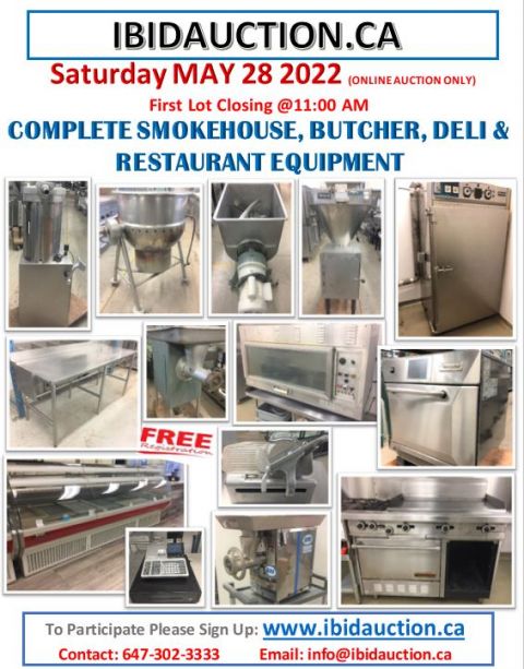Deli, Smoke Pit, Butcher shop & Restaurant Equipment Auction
